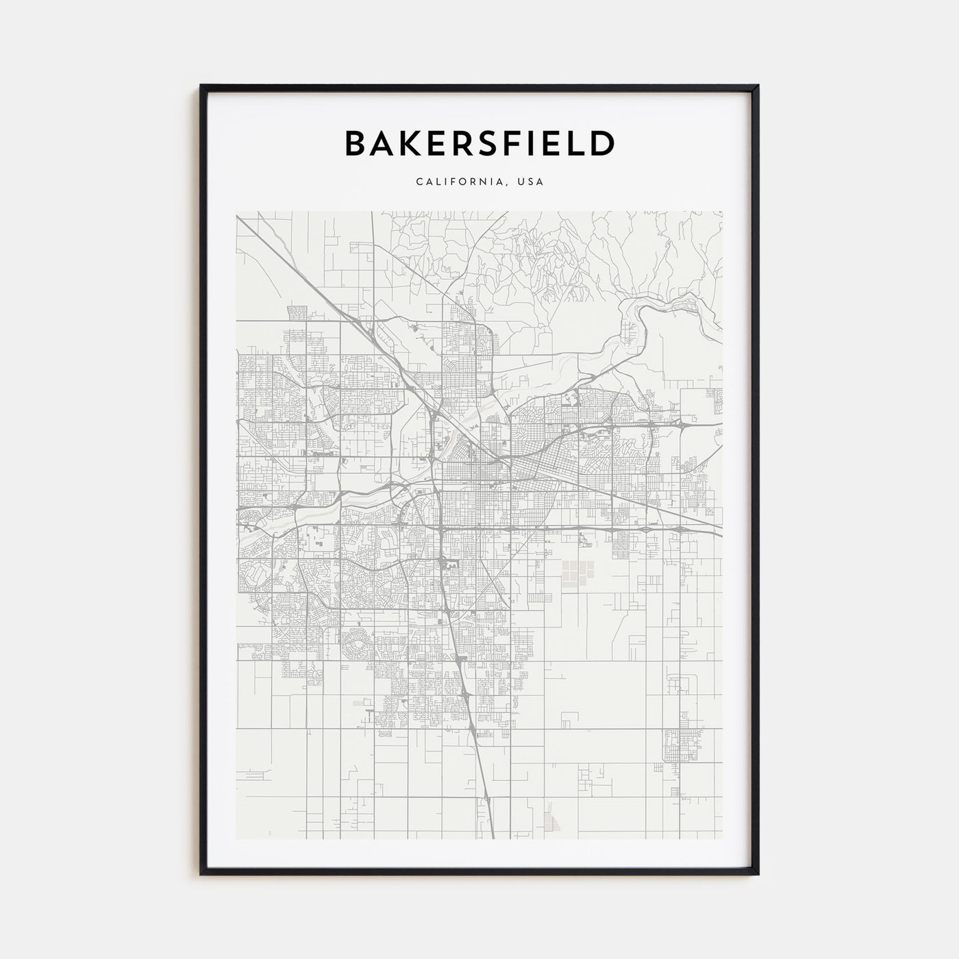 Bakersfield Map Portrait Poster