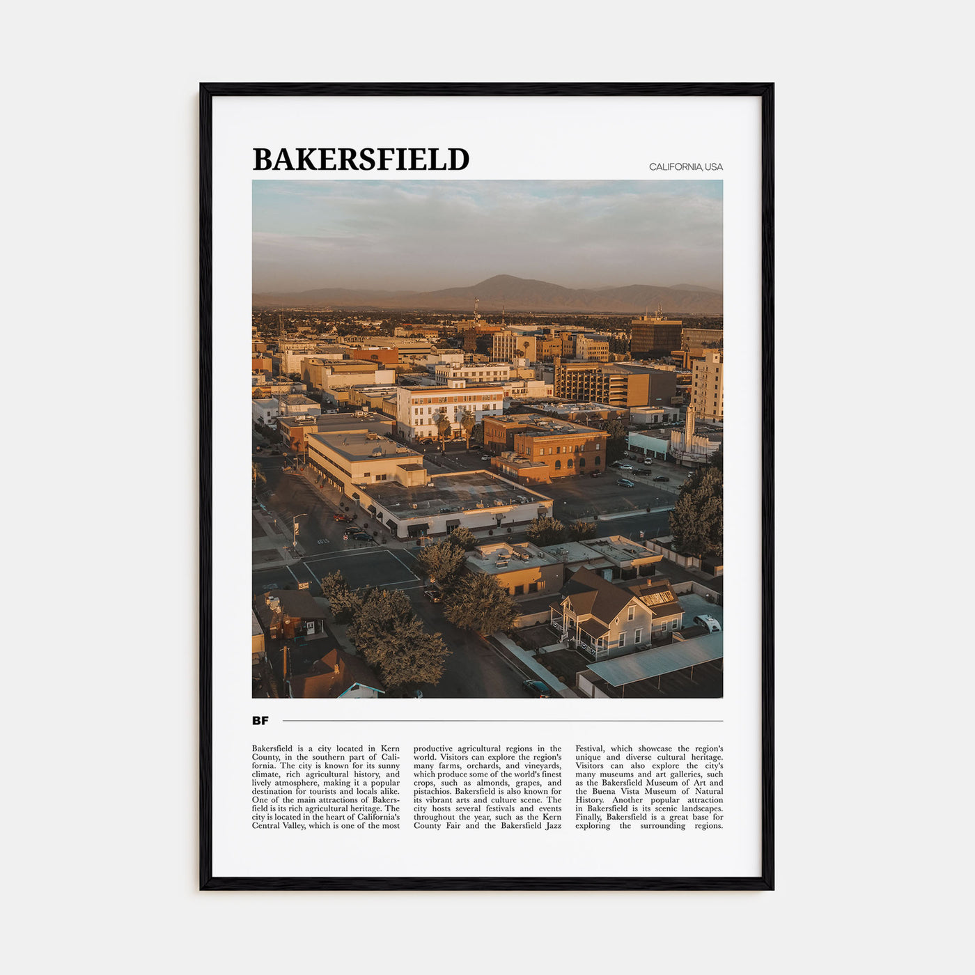 Bakersfield Travel Color Poster
