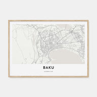 Baku Map Landscape Poster