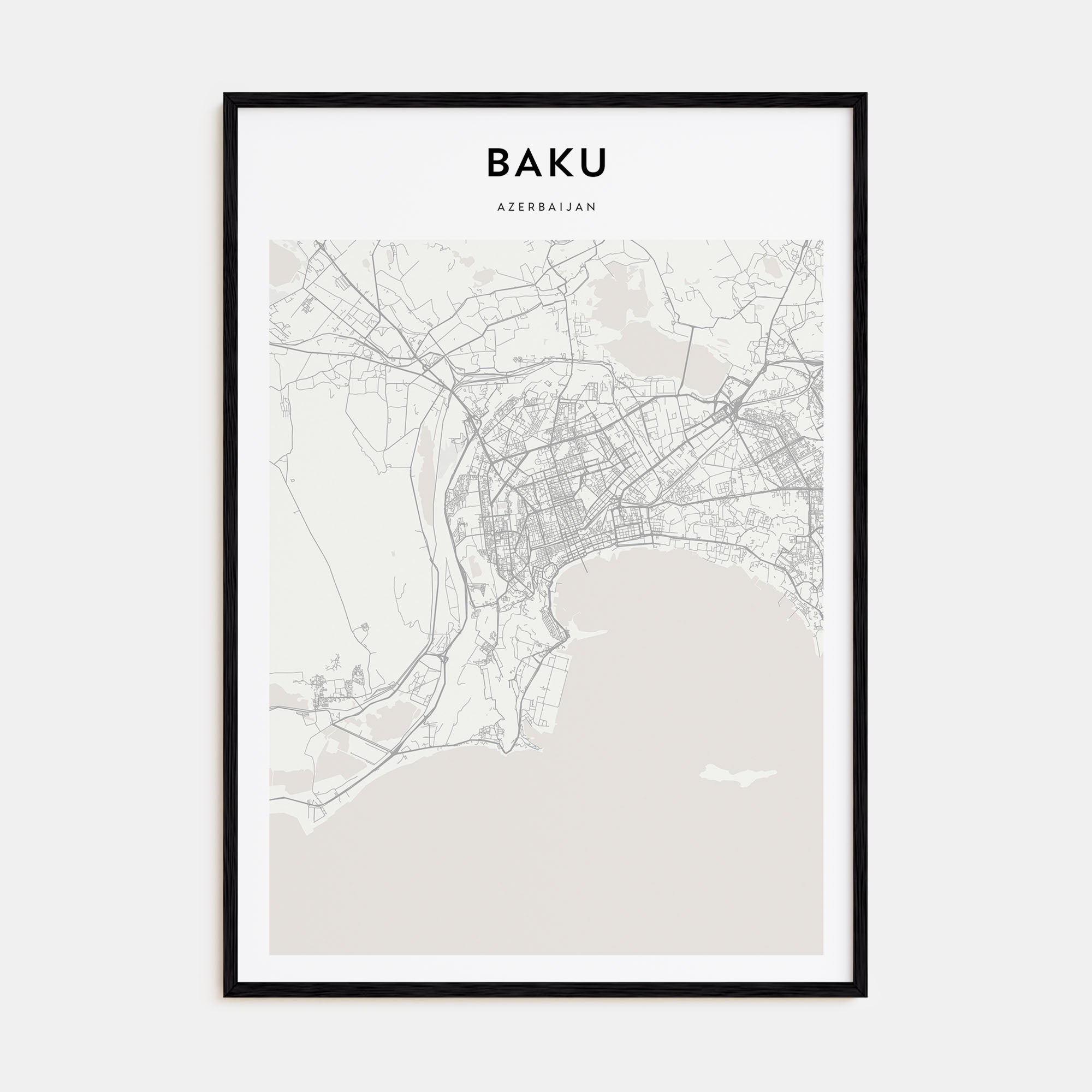 Baku Map Portrait Poster