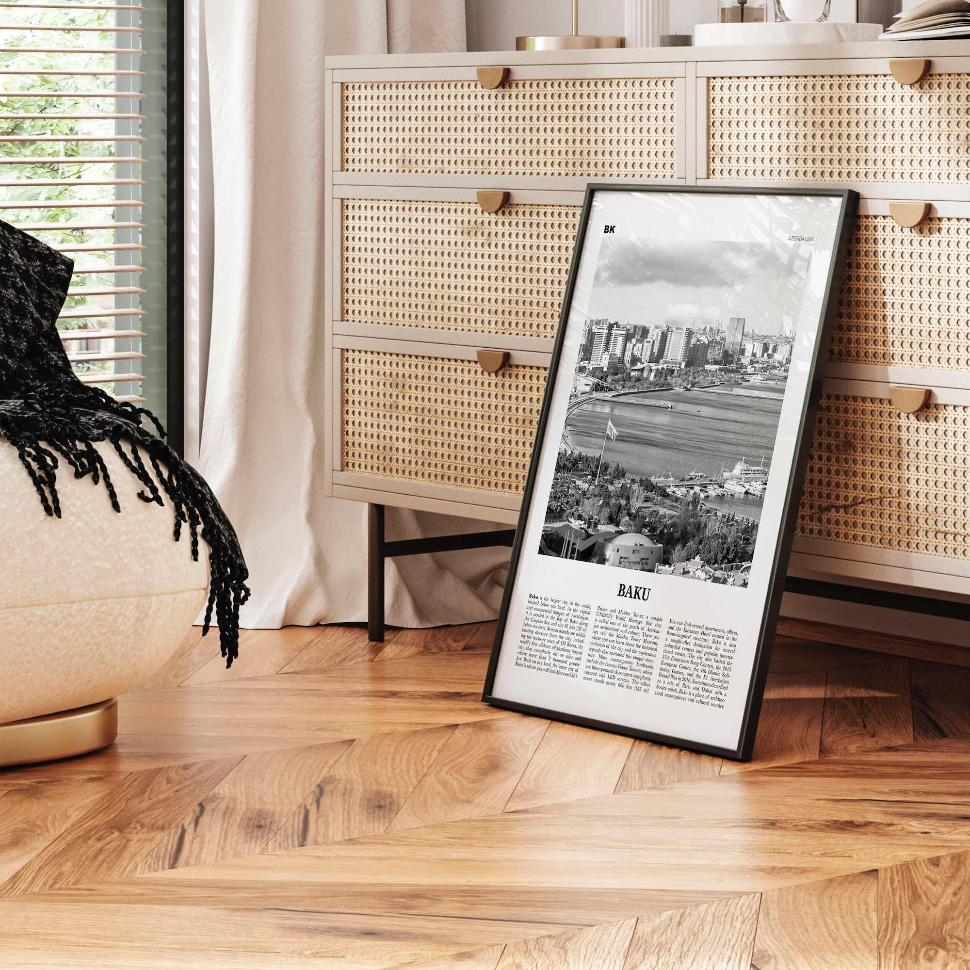 Baku Print Black and White, Baku Wall Art, Baku Poster, Baku Photo, Baku Wall Décor, Azerbaijan, Bakı, Azərbaycan