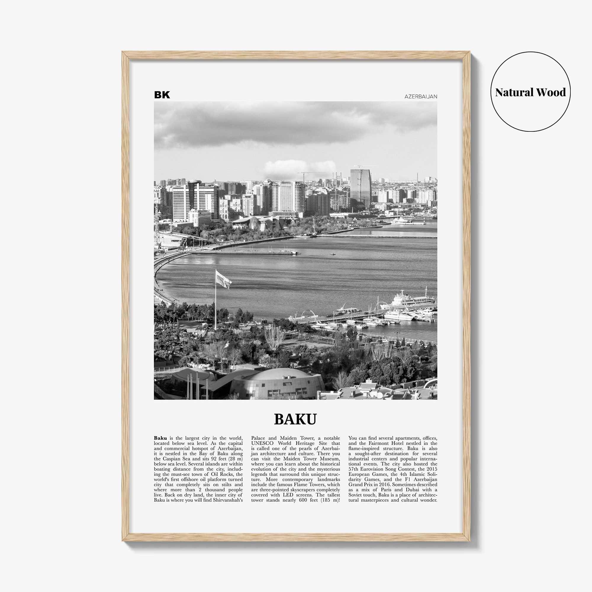 Baku Print Black and White, Baku Wall Art, Baku Poster, Baku Photo, Baku Wall Décor, Azerbaijan, Bakı, Azərbaycan