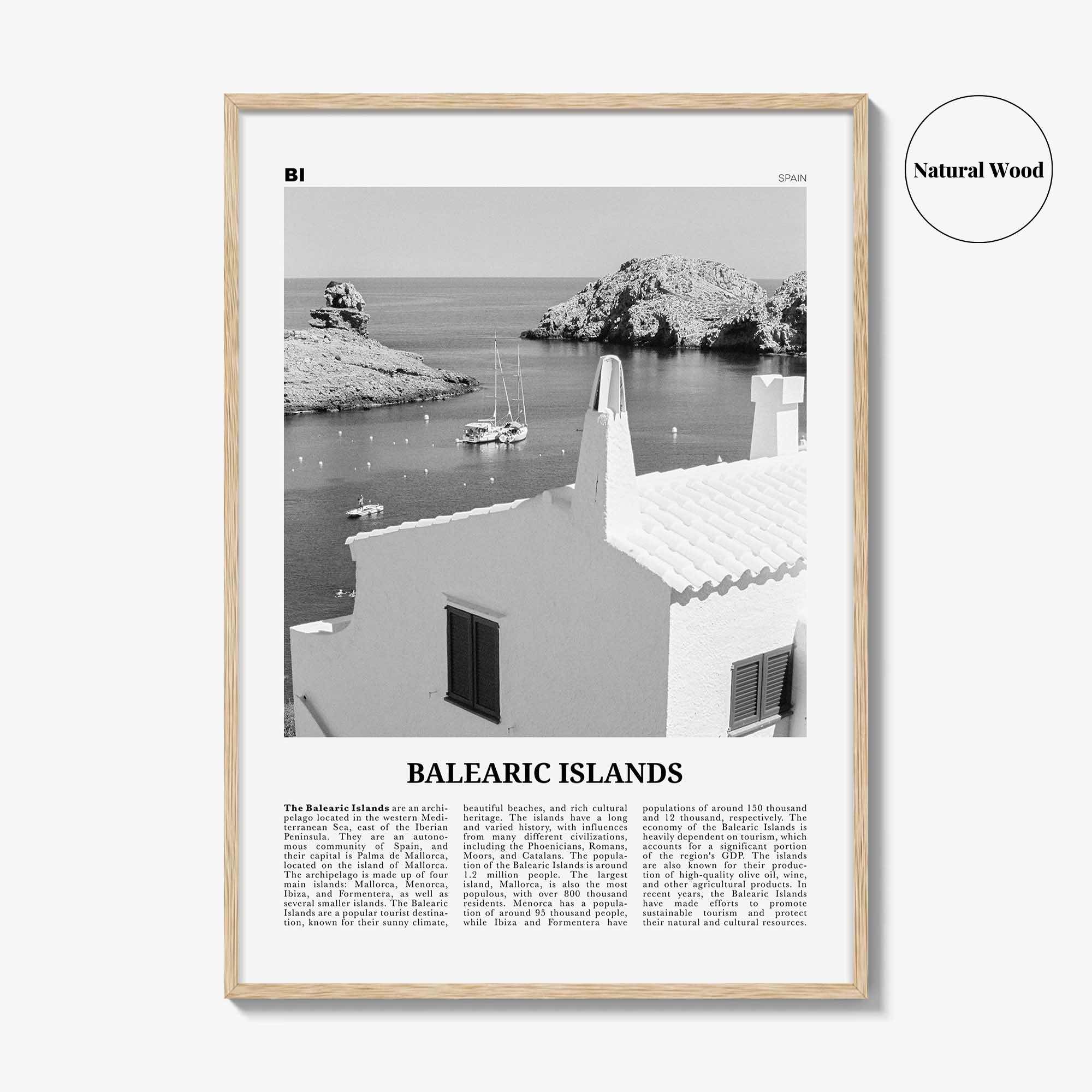 Balearic Islands Print Black and White, Balearic Islands Wall Art, Balearic Islands Poster, Balearic Islands Photo, Wall Décor, Map