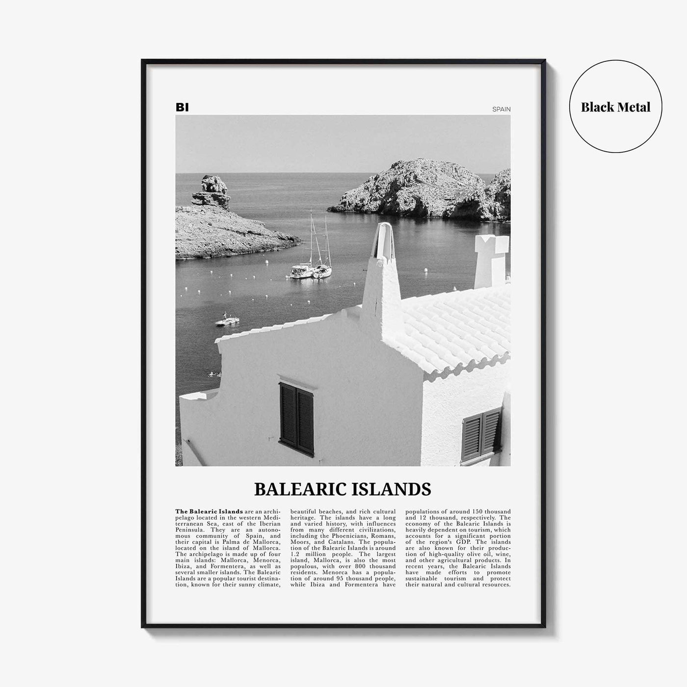 Balearic Islands Print Black and White, Balearic Islands Wall Art, Balearic Islands Poster, Balearic Islands Photo, Wall Décor, Map