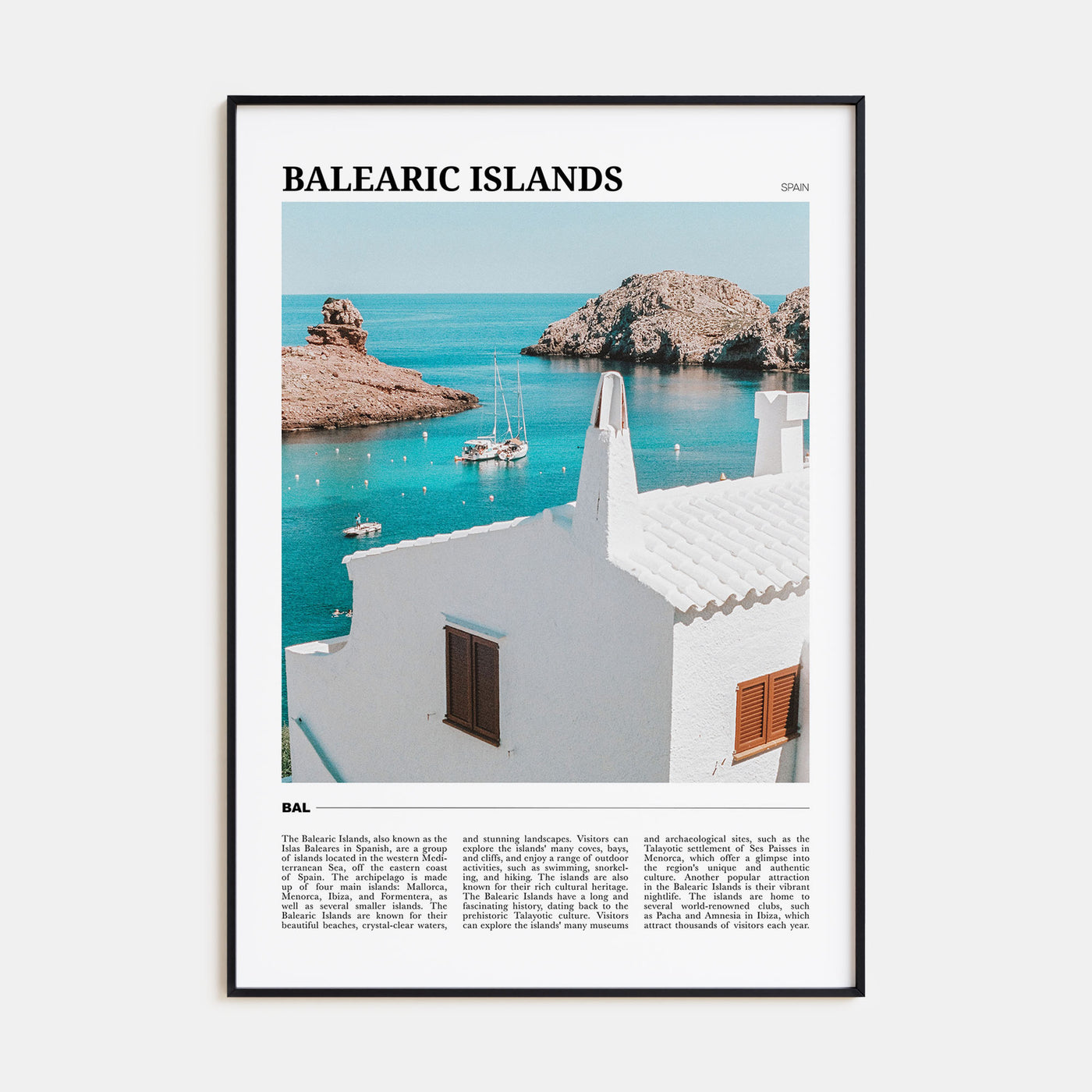 Balearic Islands Travel Color Poster
