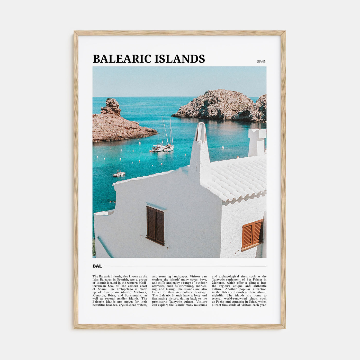 Balearic Islands Travel Color Poster