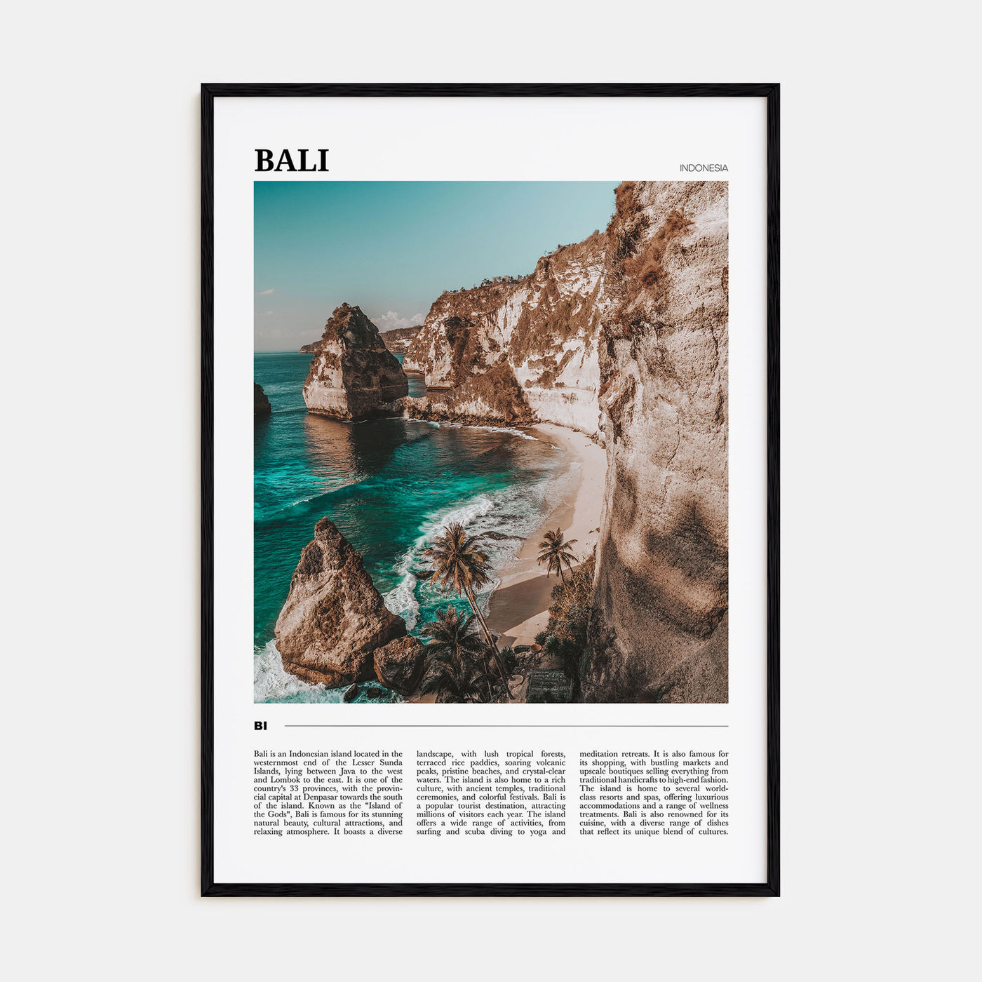 Bali Travel Color Poster