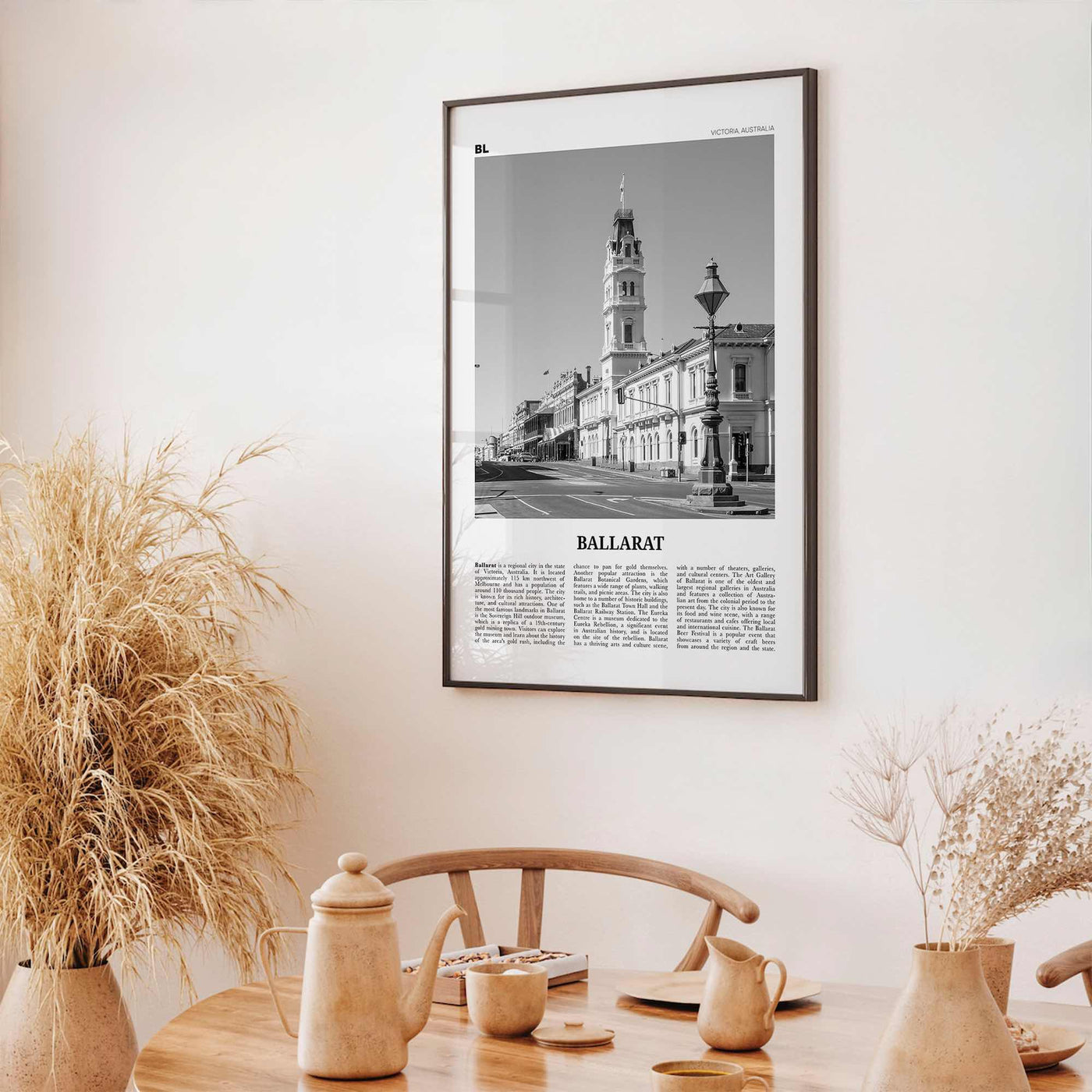 Ballarat Print Black and White, Ballarat Wall Art, Ballarat Poster, Ballarat Photo, Ballarat Wall Décor, Ballarat Map, Australia