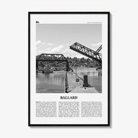 Ballard Print Black and White, Ballard Wall Art, Ballard Poster, Ballard Photo, Ballard Wall Décor, Ballard Map, Washington, USA