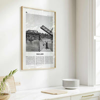 Ballard Print Black and White, Ballard Wall Art, Ballard Poster, Ballard Photo, Ballard Wall Décor, Ballard Map, Washington, USA