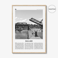 Ballard Print Black and White, Ballard Wall Art, Ballard Poster, Ballard Photo, Ballard Wall Décor, Ballard Map, Washington, USA