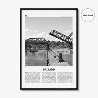 Ballard Print Black and White, Ballard Wall Art, Ballard Poster, Ballard Photo, Ballard Wall Décor, Ballard Map, Washington, USA