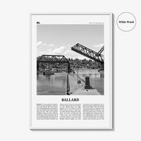 Ballard Print Black and White, Ballard Wall Art, Ballard Poster, Ballard Photo, Ballard Wall Décor, Ballard Map, Washington, USA