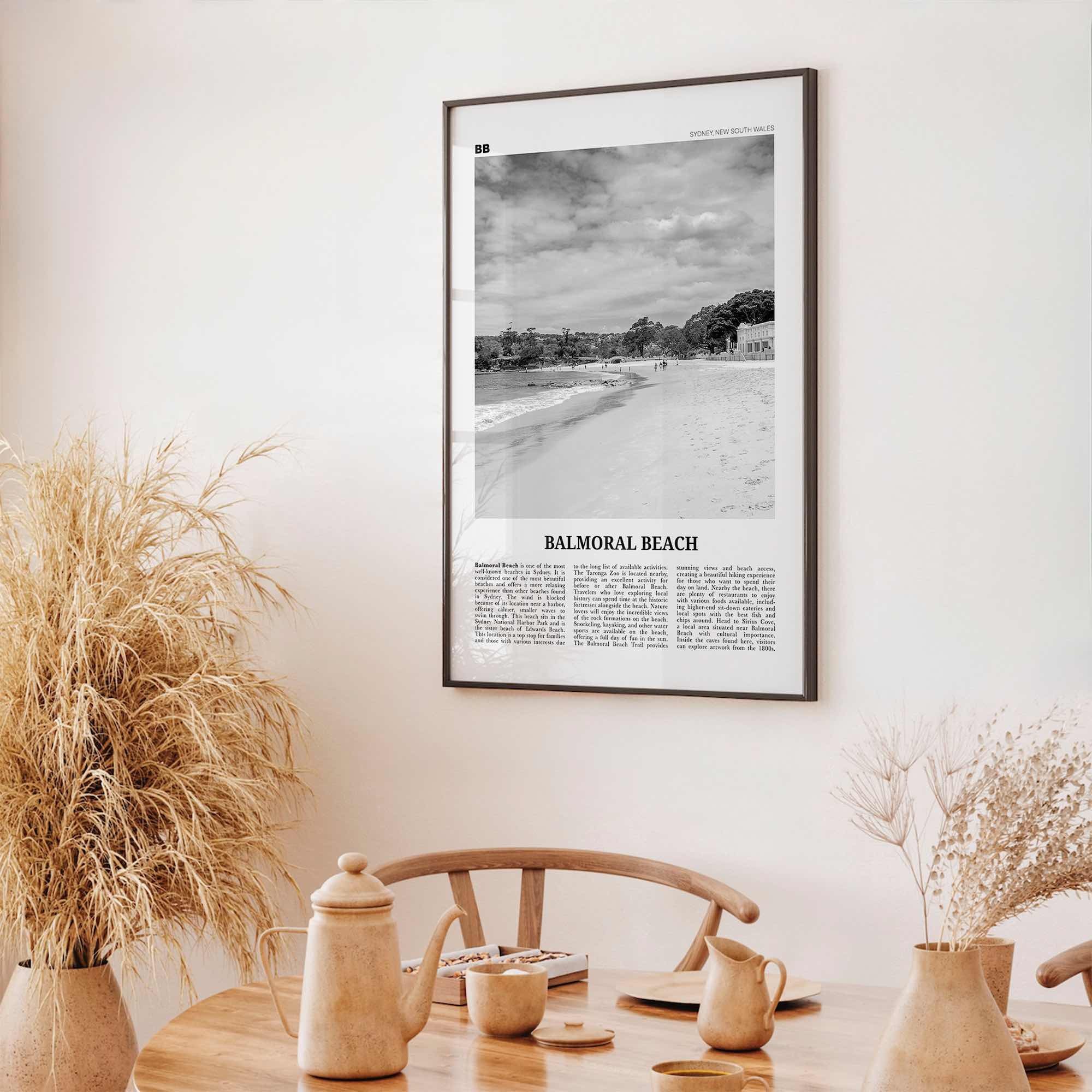 Balmoral Beach Print Black and White, Balmoral Beach Wall Art, Balmoral Beach Poster, Balmoral Beach Photo, Sydney, Australia