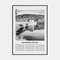 Baltimore County Travel B&W Poster