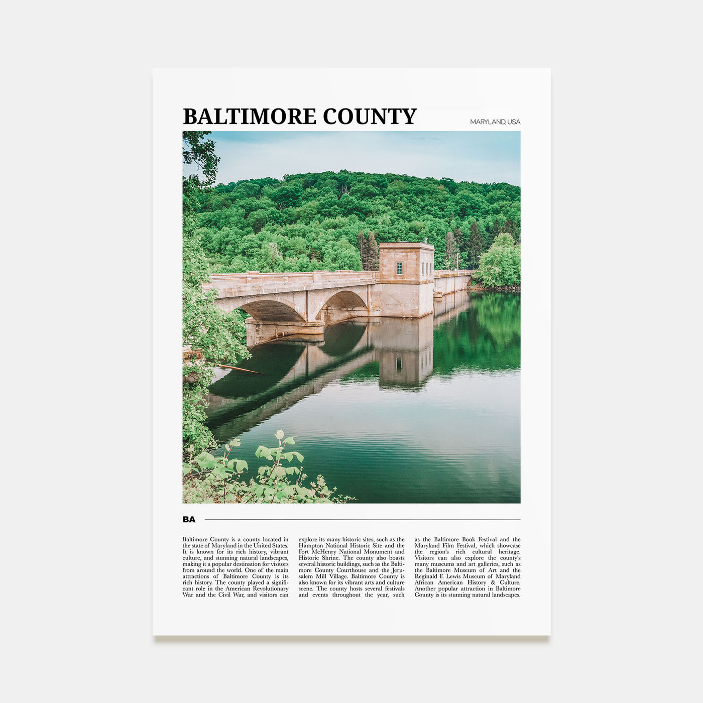 Baltimore County Travel Color Poster