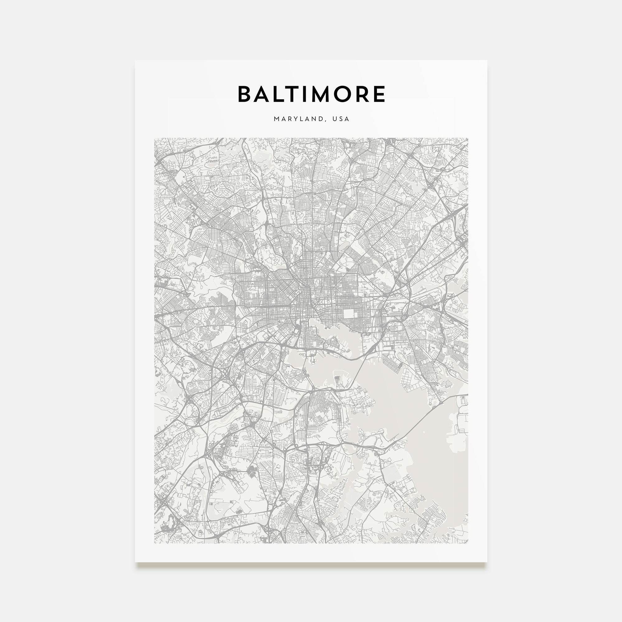 Baltimore Map Portrait Poster