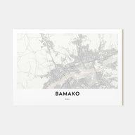 Bamako Map Landscape Poster