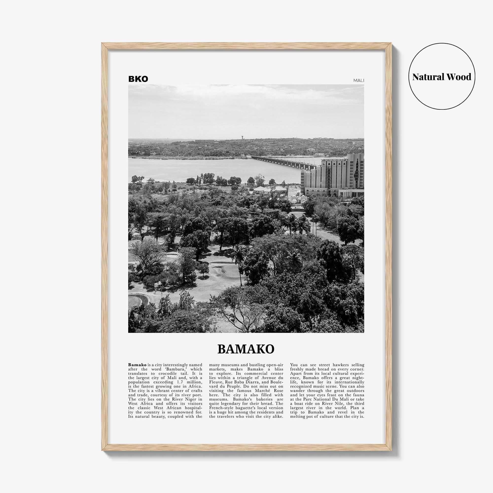 Bamako Print Black and White, Bamako Wall Art, Bamako Poster, Bamako Photo, Bamako Wall Décor, Mali