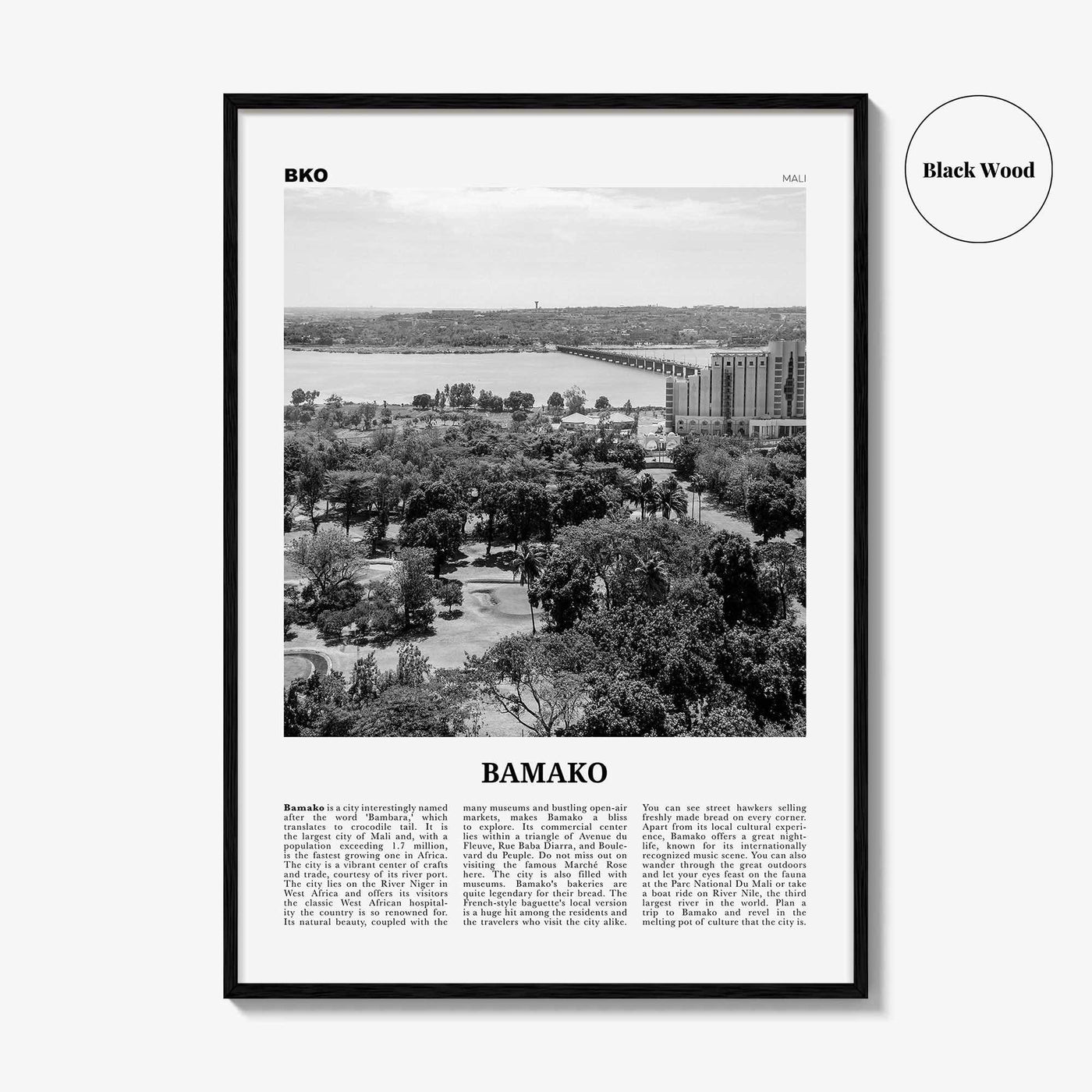 Bamako Print Black and White, Bamako Wall Art, Bamako Poster, Bamako Photo, Bamako Wall Décor, Mali