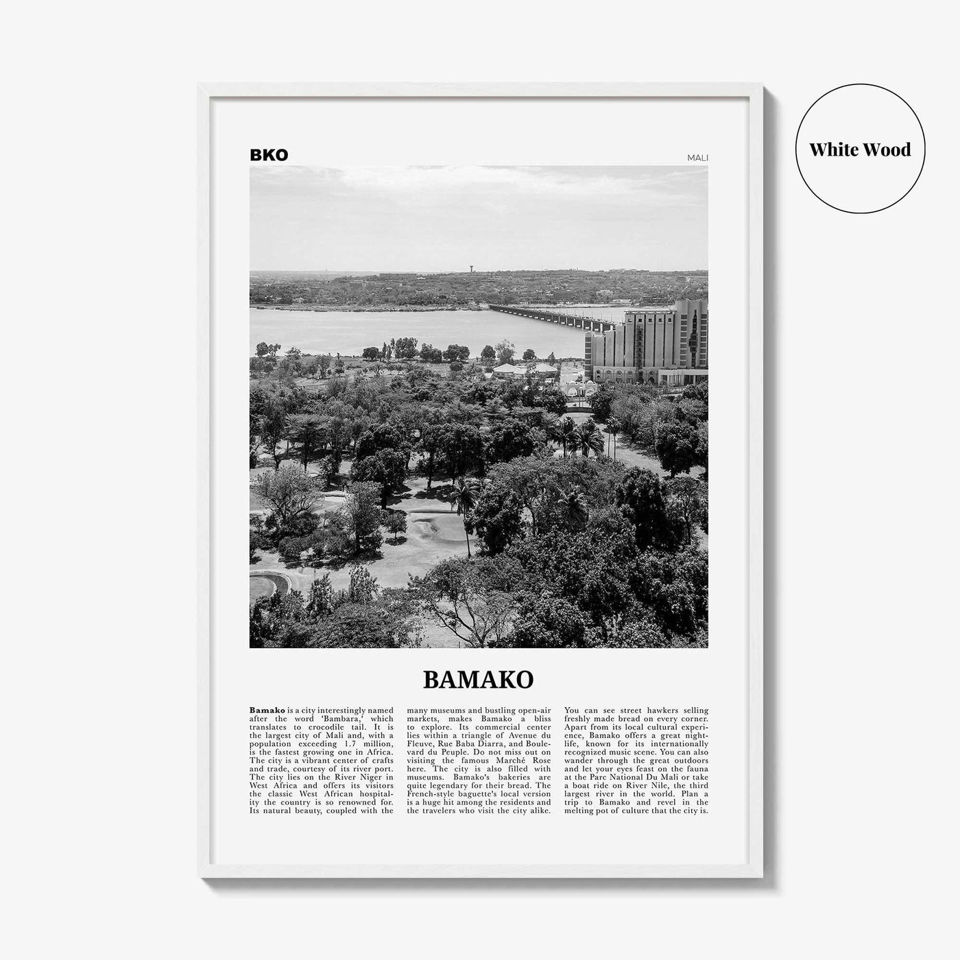 Bamako Print Black and White, Bamako Wall Art, Bamako Poster, Bamako Photo, Bamako Wall Décor, Mali