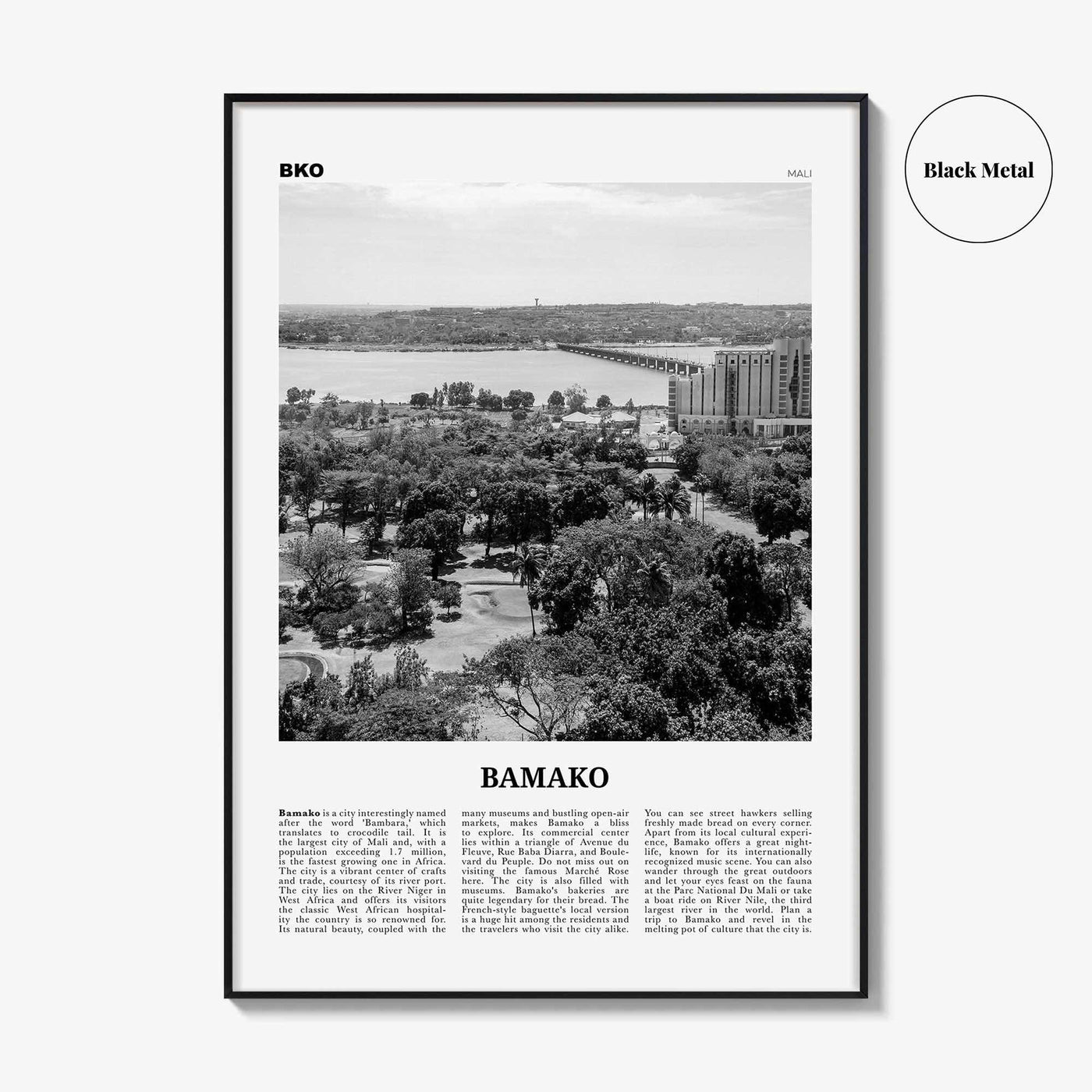 Bamako Print Black and White, Bamako Wall Art, Bamako Poster, Bamako Photo, Bamako Wall Décor, Mali