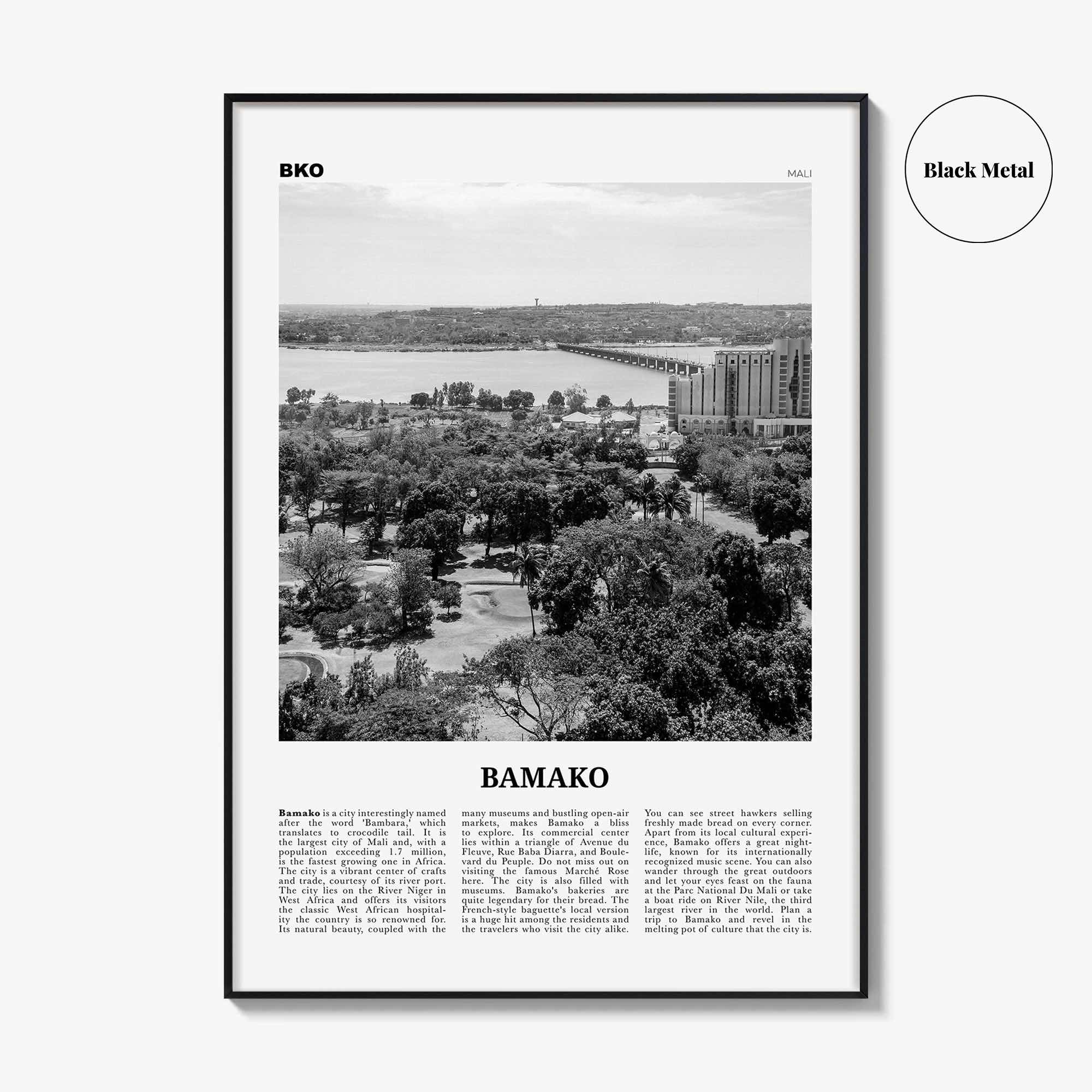 Bamako Print Black and White, Bamako Wall Art, Bamako Poster, Bamako Photo, Bamako Wall Décor, Mali