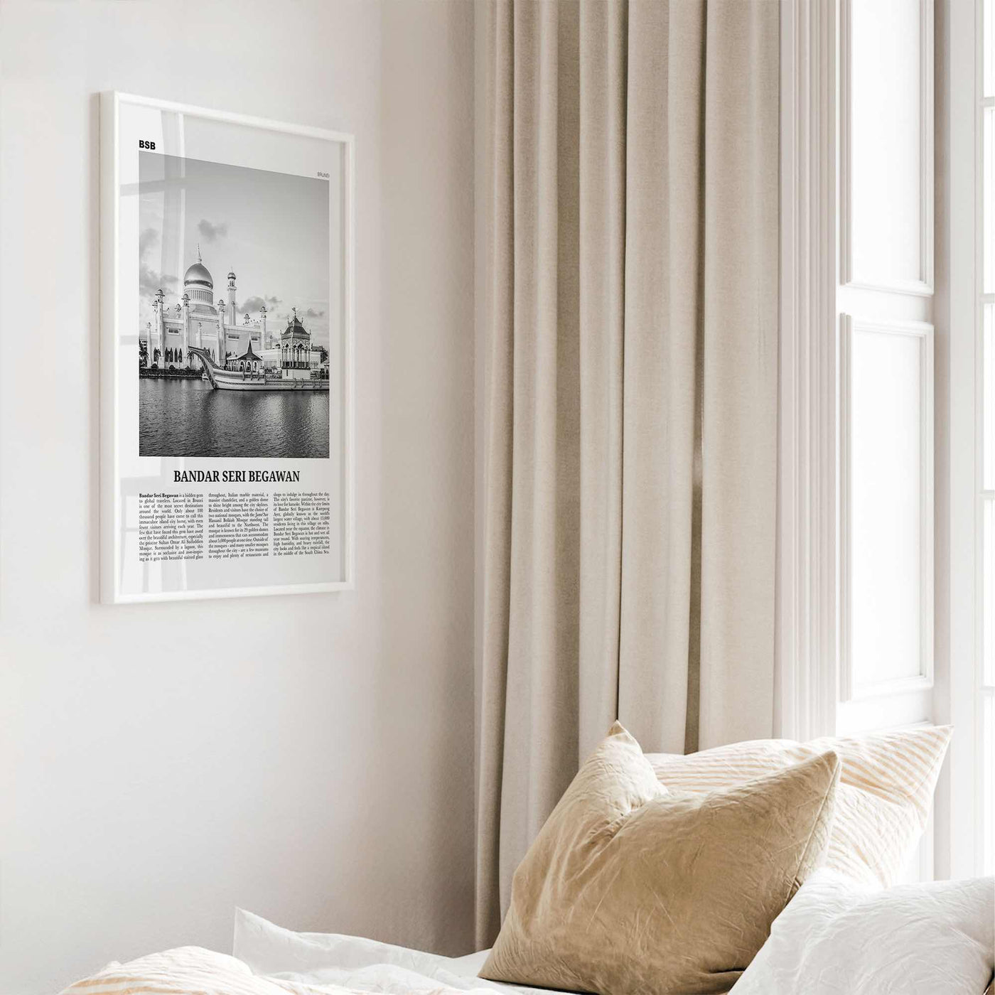 Bandar Seri Begawan Print Black and White, Bandar Seri Begawan Wall Art, Bandar Seri Begawan Poster, Bandar Seri Begawan Photo, Brunei