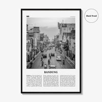 Bandung Print Black and White, Bandung Wall Art, Bandung Poster, Bandung Photo, Bandung Wall Décor, Bandung Map, Indonesia