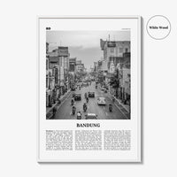 Bandung Print Black and White, Bandung Wall Art, Bandung Poster, Bandung Photo, Bandung Wall Décor, Bandung Map, Indonesia
