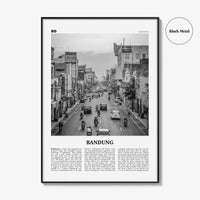 Bandung Print Black and White, Bandung Wall Art, Bandung Poster, Bandung Photo, Bandung Wall Décor, Bandung Map, Indonesia