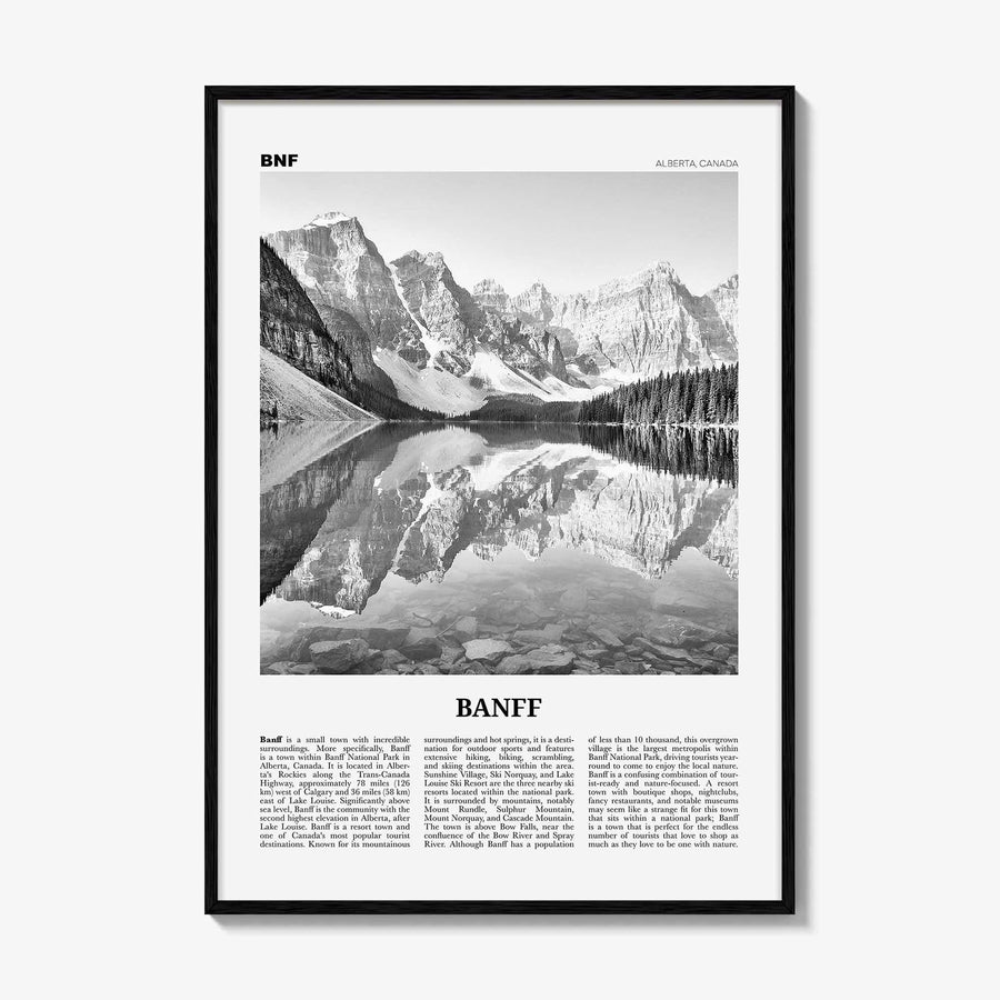 Banff Print Black and White No 1, Banff Wall Art, Banff Poster, Banff Photo, Banff Decor, Alberta, Canada, Jasper Canadian Rockies