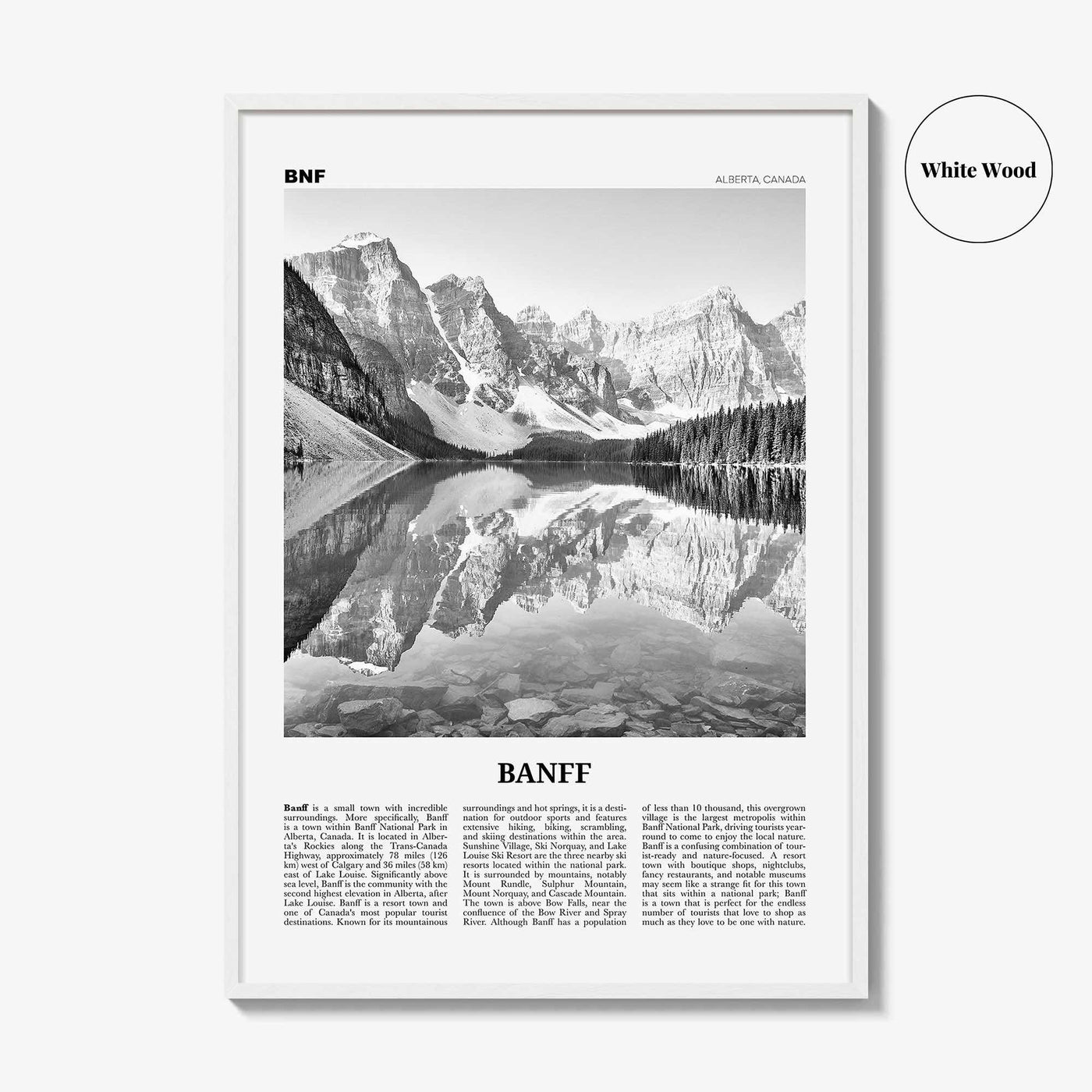 Banff Print Black and White No 1, Banff Wall Art, Banff Poster, Banff Photo, Banff Decor, Alberta, Canada, Jasper Canadian Rockies