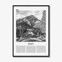 Banff Print Black and White No 2, Banff Wall Art, Banff Poster, Banff Photo, Banff Decor, Alberta, Canada, Jasper Canadian Rockies