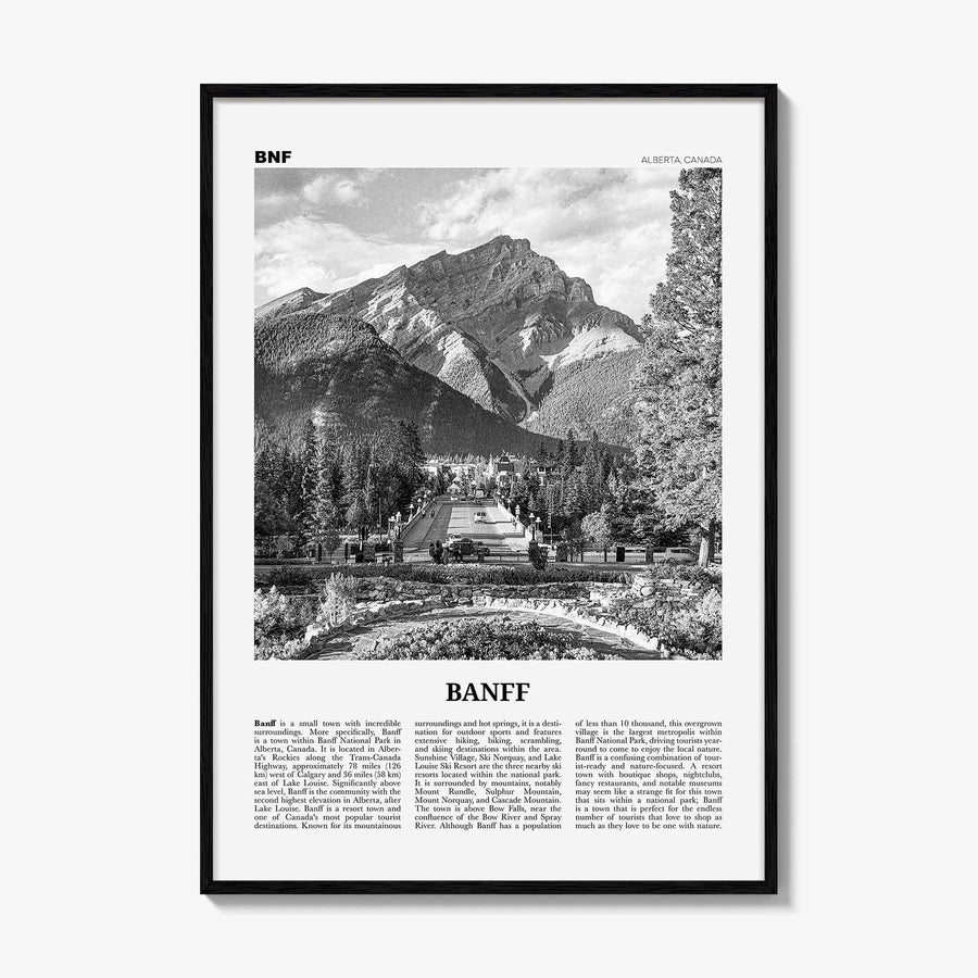 Banff Print Black and White No 2, Banff Wall Art, Banff Poster, Banff Photo, Banff Decor, Alberta, Canada, Jasper Canadian Rockies