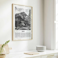 Banff Print Black and White No 2, Banff Wall Art, Banff Poster, Banff Photo, Banff Decor, Alberta, Canada, Jasper Canadian Rockies