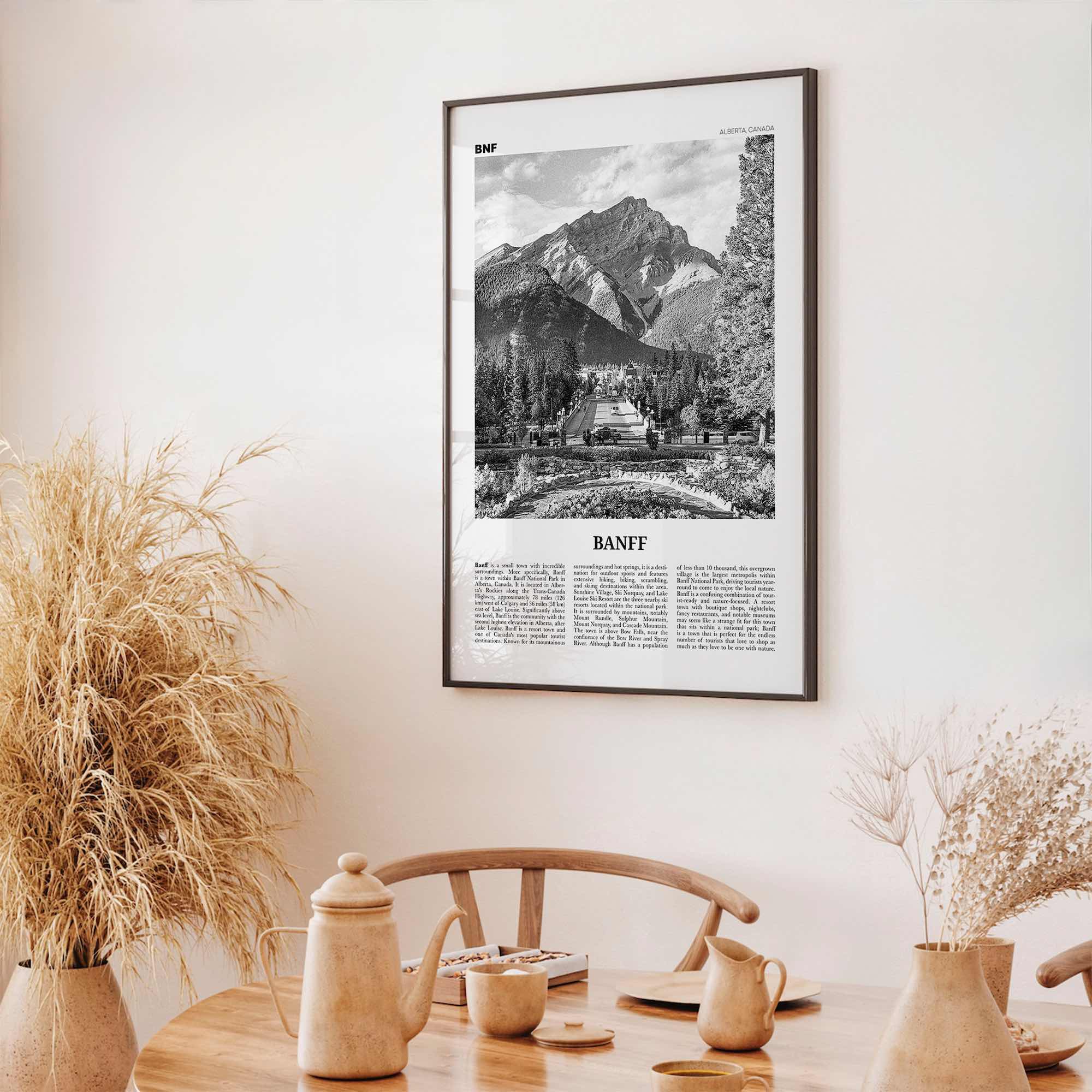 Banff Print Black and White No 2, Banff Wall Art, Banff Poster, Banff Photo, Banff Decor, Alberta, Canada, Jasper Canadian Rockies