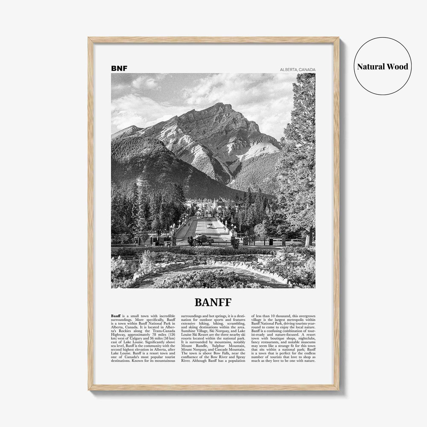 Banff Print Black and White No 2, Banff Wall Art, Banff Poster, Banff Photo, Banff Decor, Alberta, Canada, Jasper Canadian Rockies
