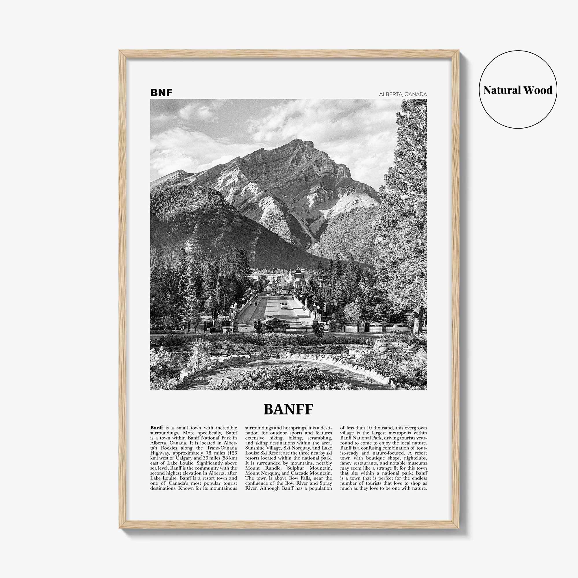 Banff Print Black and White No 2, Banff Wall Art, Banff Poster, Banff Photo, Banff Decor, Alberta, Canada, Jasper Canadian Rockies