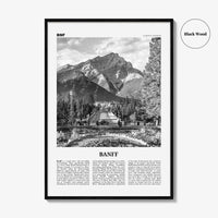 Banff Print Black and White No 2, Banff Wall Art, Banff Poster, Banff Photo, Banff Decor, Alberta, Canada, Jasper Canadian Rockies
