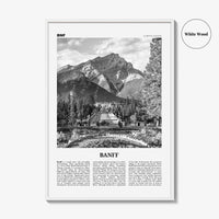 Banff Print Black and White No 2, Banff Wall Art, Banff Poster, Banff Photo, Banff Decor, Alberta, Canada, Jasper Canadian Rockies