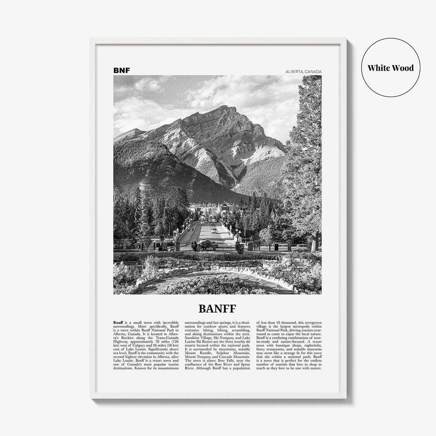 Banff Print Black and White No 2, Banff Wall Art, Banff Poster, Banff Photo, Banff Decor, Alberta, Canada, Jasper Canadian Rockies