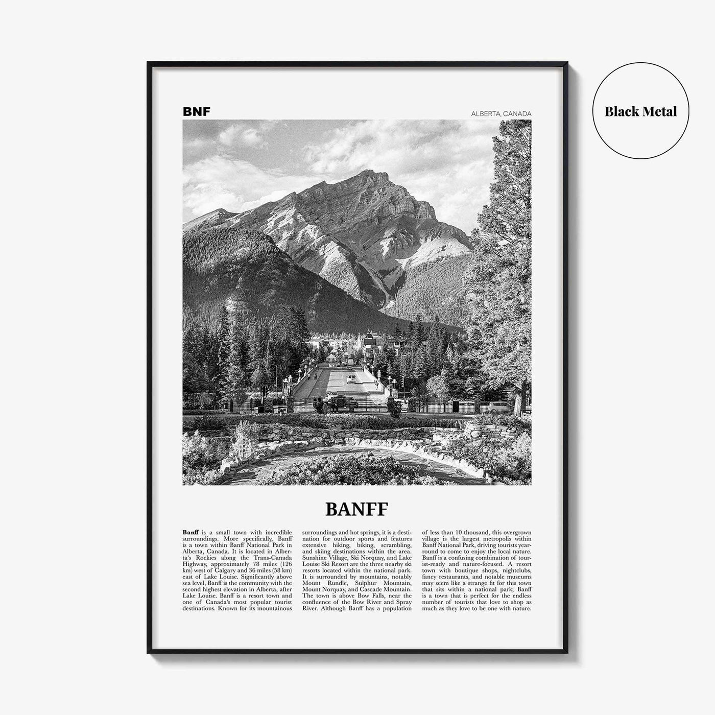 Banff Print Black and White No 2, Banff Wall Art, Banff Poster, Banff Photo, Banff Decor, Alberta, Canada, Jasper Canadian Rockies