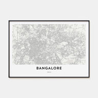 Bangalore Map Landscape Poster