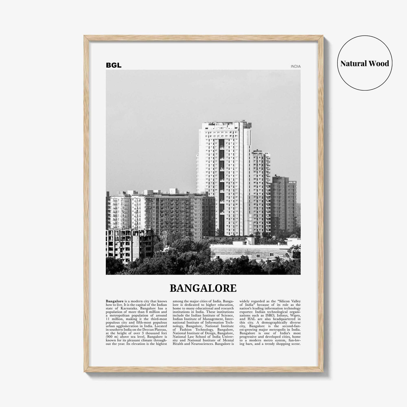 Bangalore Print Black and White, Bangalore Wall Art, Bangalore Poster, Bangalore Photo, Bangalore Decor, Bengaluru, India, Karnataka, Asia