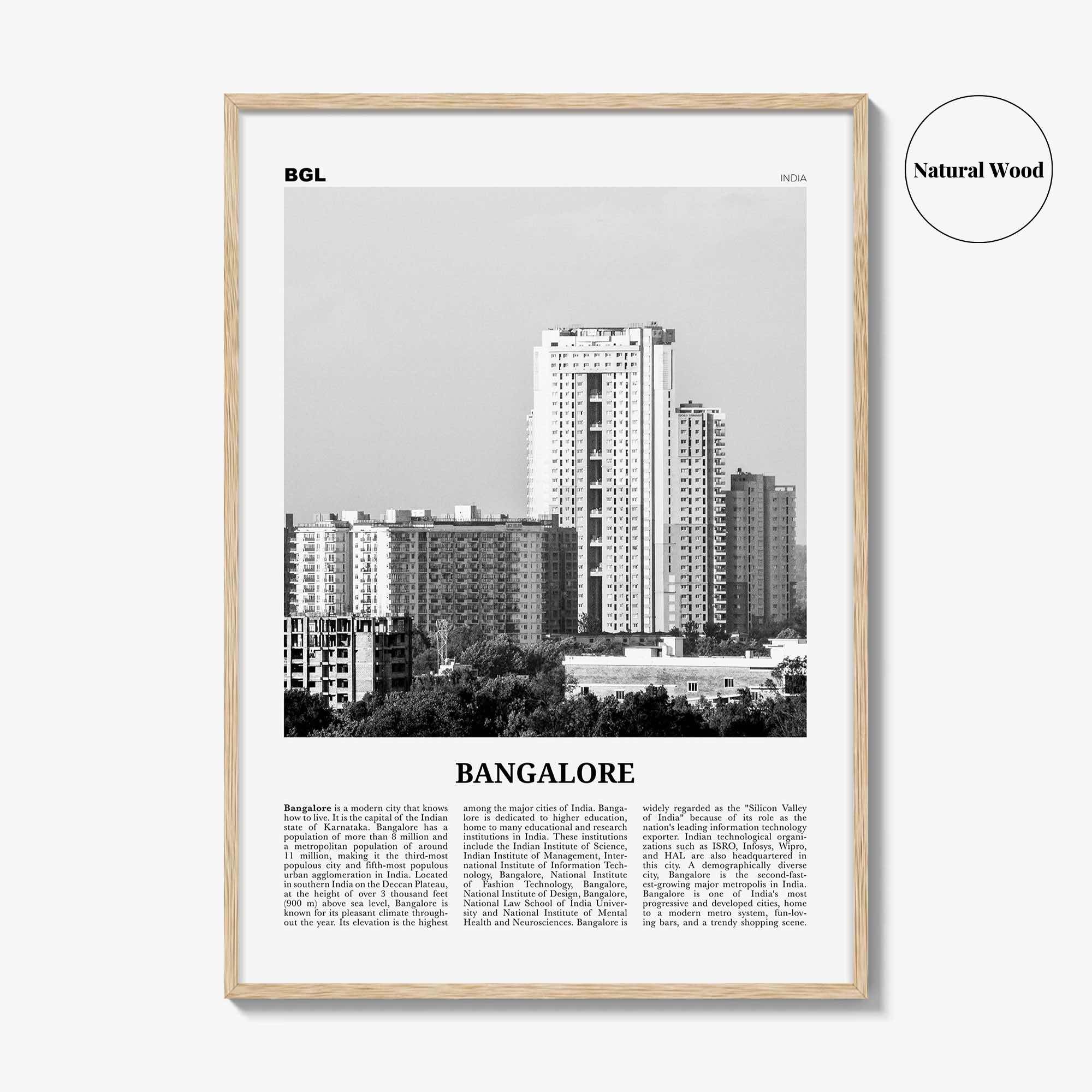 Bangalore Print Black and White, Bangalore Wall Art, Bangalore Poster, Bangalore Photo, Bangalore Decor, Bengaluru, India, Karnataka, Asia