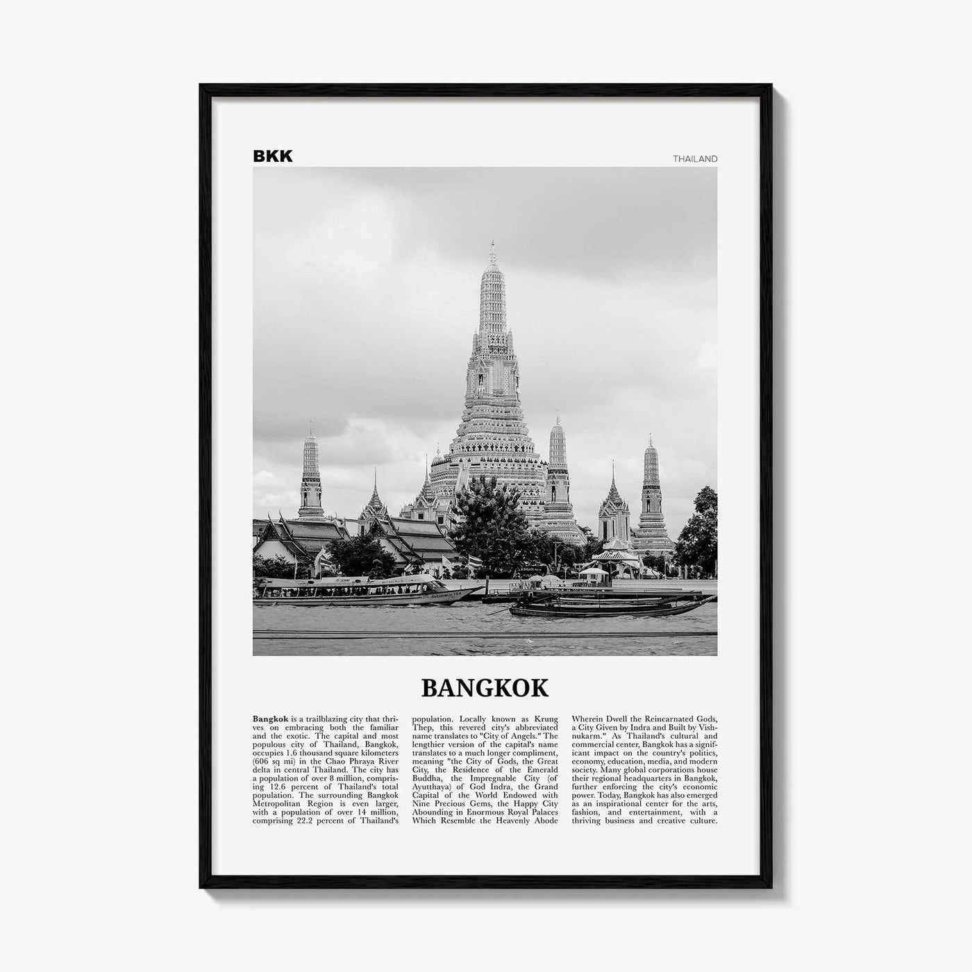 Bangkok Print Black and White No 1, Bangkok Wall Art, Bangkok Poster, Bangkok Photo, Bangkok Wall Decor, Thailand, Thai Krung, Thep, Asia