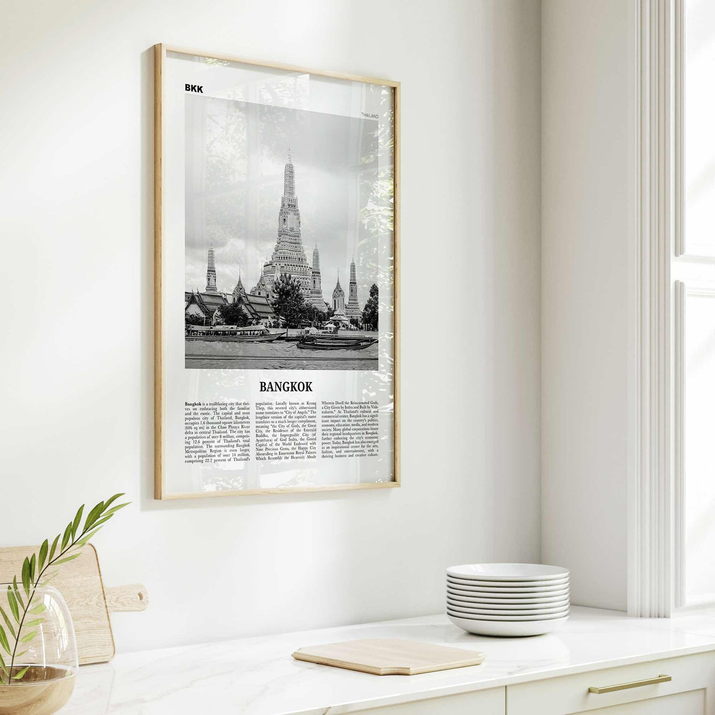 Bangkok Print Black and White No 1, Bangkok Wall Art, Bangkok Poster, Bangkok Photo, Bangkok Wall Decor, Thailand, Thai Krung, Thep, Asia