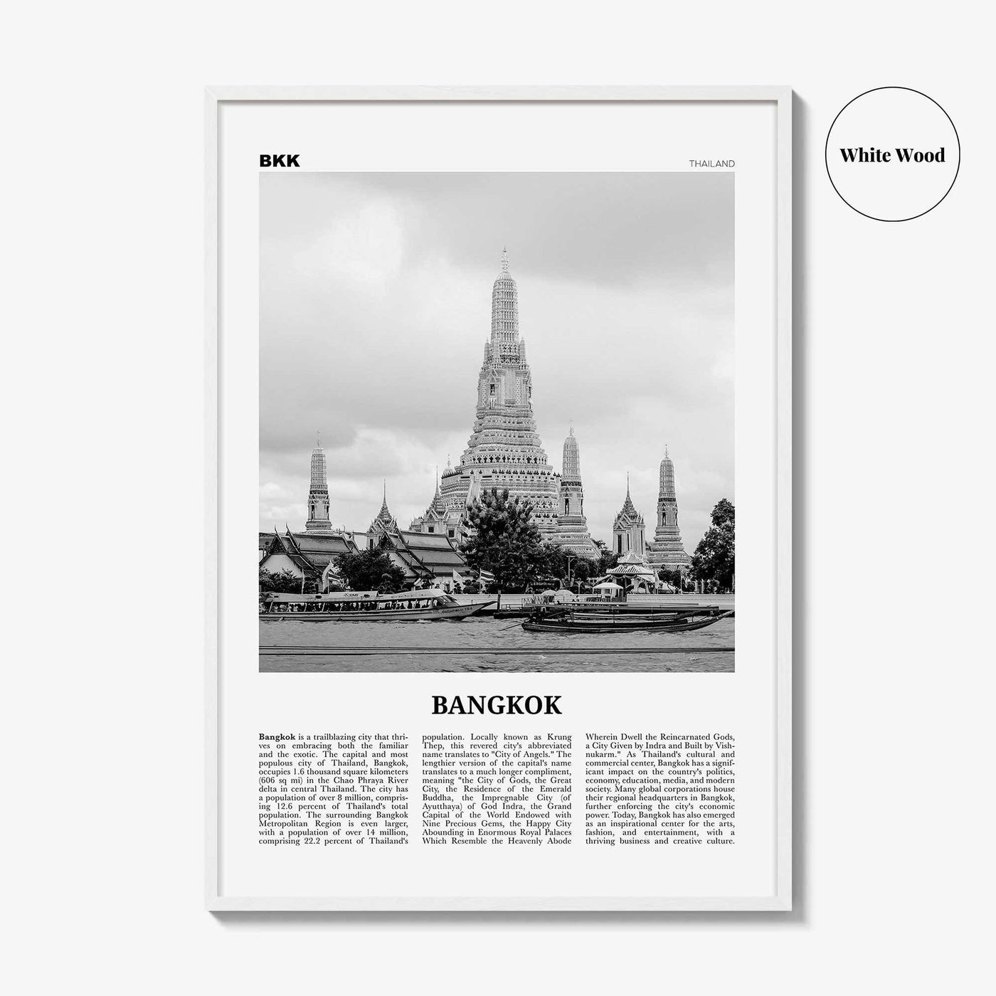 Bangkok Print Black and White No 1, Bangkok Wall Art, Bangkok Poster, Bangkok Photo, Bangkok Wall Decor, Thailand, Thai Krung, Thep, Asia