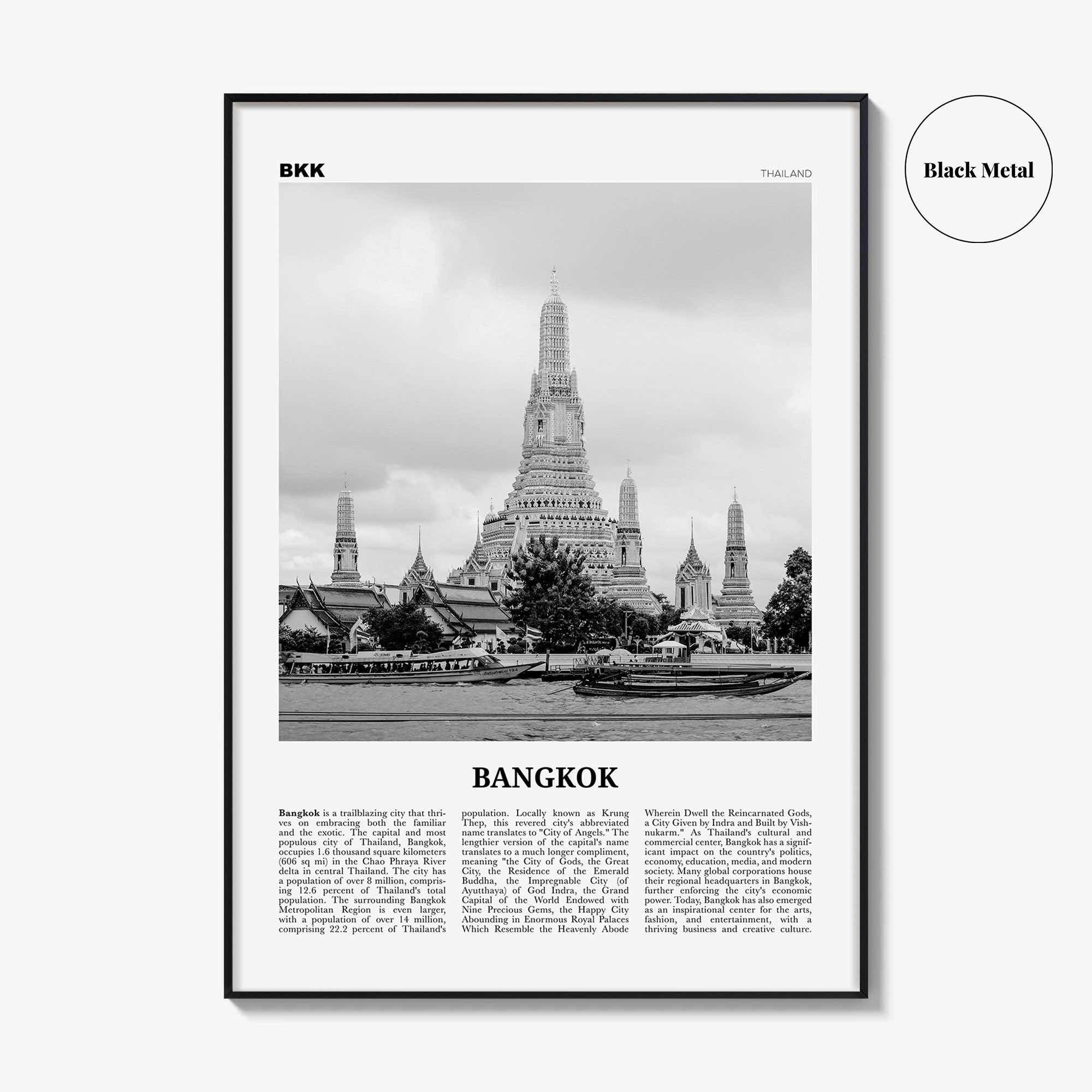Bangkok Print Black and White No 1, Bangkok Wall Art, Bangkok Poster, Bangkok Photo, Bangkok Wall Decor, Thailand, Thai Krung, Thep, Asia